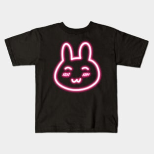 Glowing Cute Bunny Pink Neon Kids T-Shirt